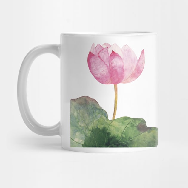 Lotus flower watercolor by emiliapapaya